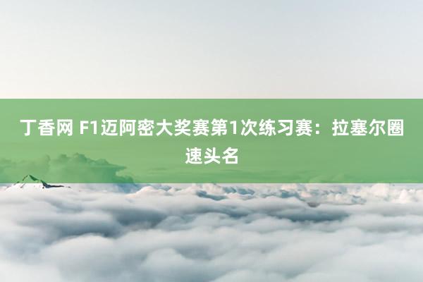 丁香网 F1迈阿密大奖赛第1次练习赛:拉塞尔圈速头名