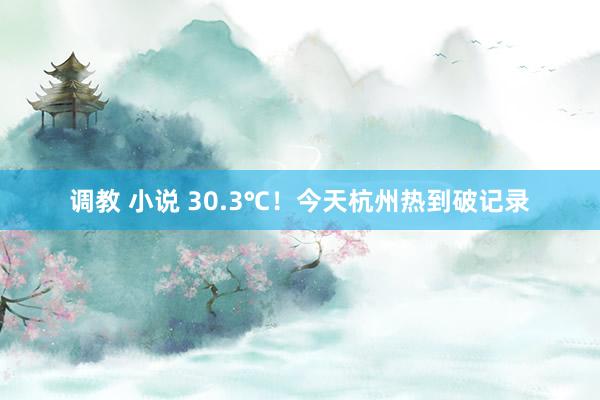 调教 小说 30.3℃！今天杭州热到破记录