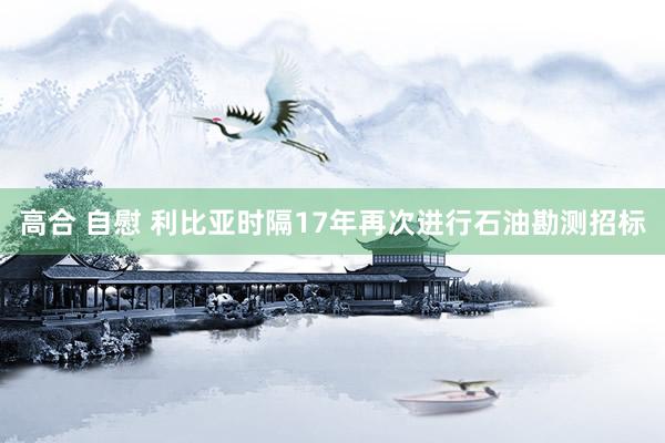 高合 自慰 利比亚时隔17年再次进行石油勘测招标